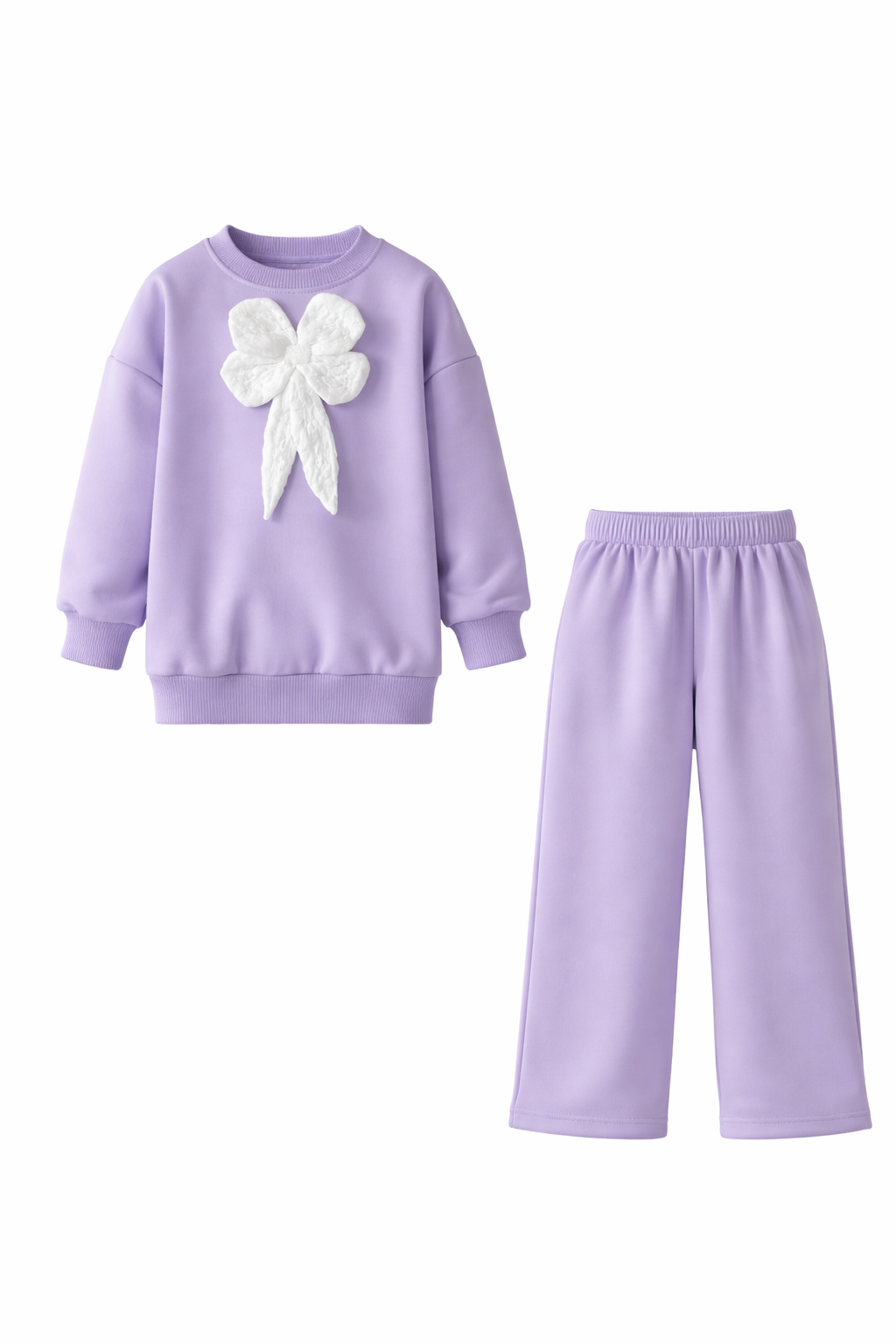 Lila 2 Li çicek Desenli Takım