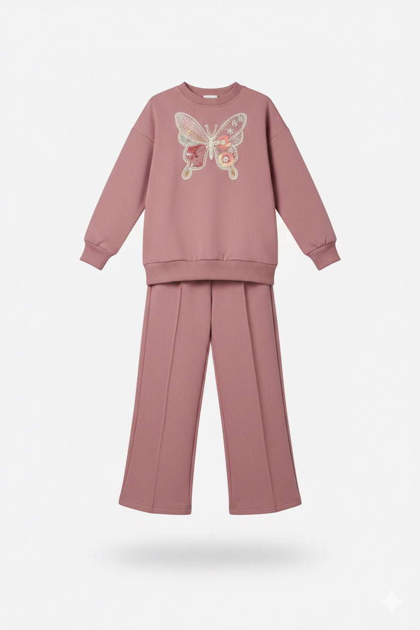 Kelebek Desenli 2Li Takım