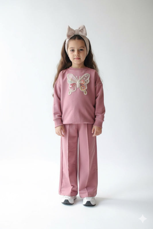 Kelebek Desenli 2Li Takım