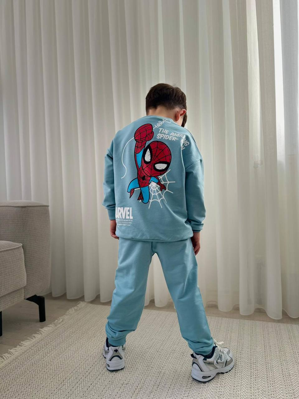 Buz Mavisi Örümcek Adam Eşofman Takımı