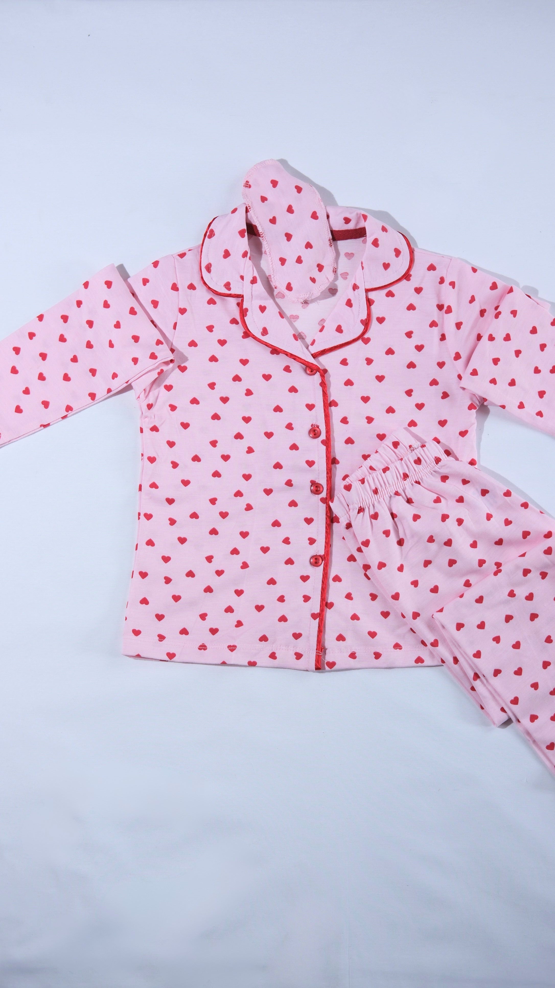 Kalp Desenli Pijama Takımı