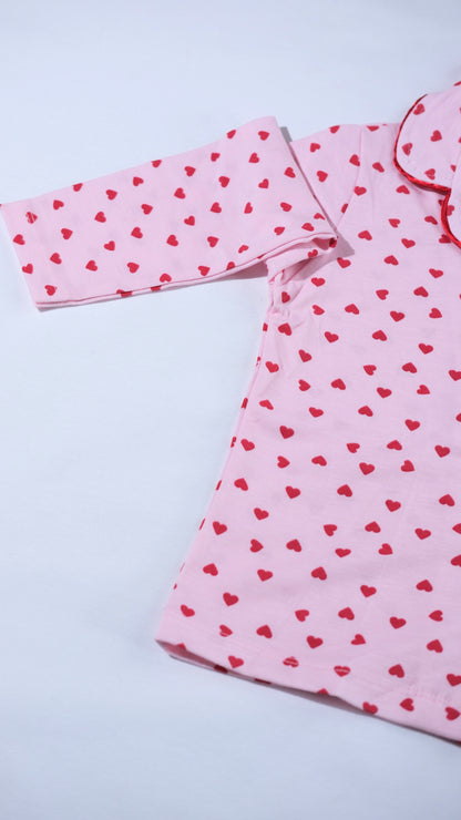 Kalp Desenli Pijama Takımı